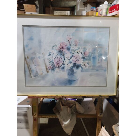 Joyce H Kamikura Window Roses‎ Watercolor Reproduction Print 1990 - Picture 2 of 6